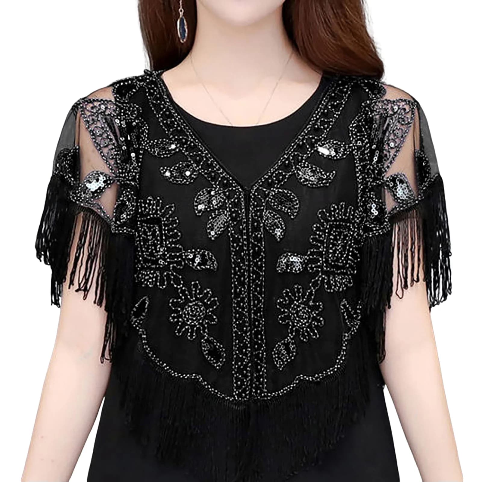 Evening Dress Scarf Wraps Vintage Evening Cape Bridal Tassel Shawl for Christmas Birthday Valentine's Day