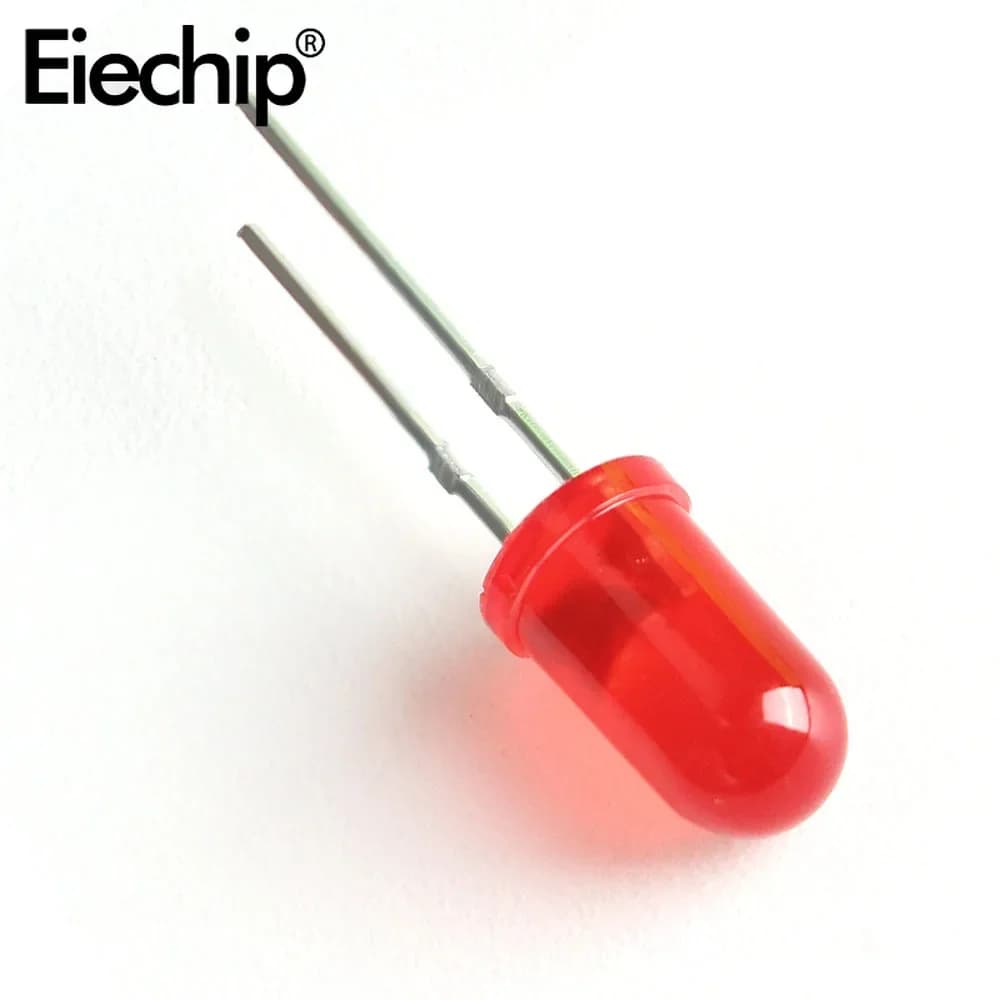 50PCS LED Diode 5MM Blue Green Orange Red White Yellow F5 Led Light Emitting Consumer Electronics