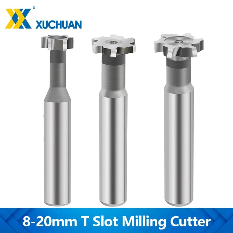T Slot Milling Cutter 8-20mm HSS End Mill for Metal HSS Woodruff Key Seat Router Bit CNC Machine Milling Tool Router Bit