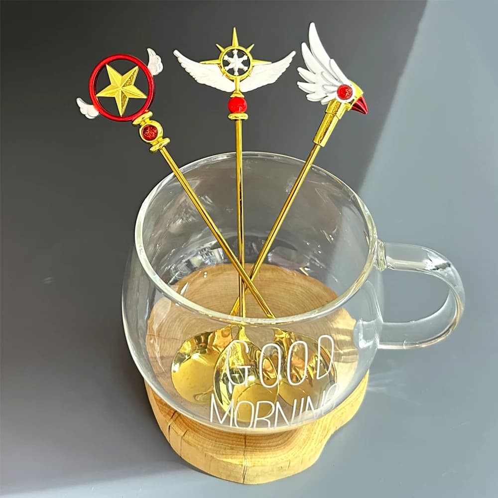 Brdwn Card Captor Sakura CLEAR CARD Kinomoto Bird Head Star 16cm/6.3'' Staff Fork Spoon