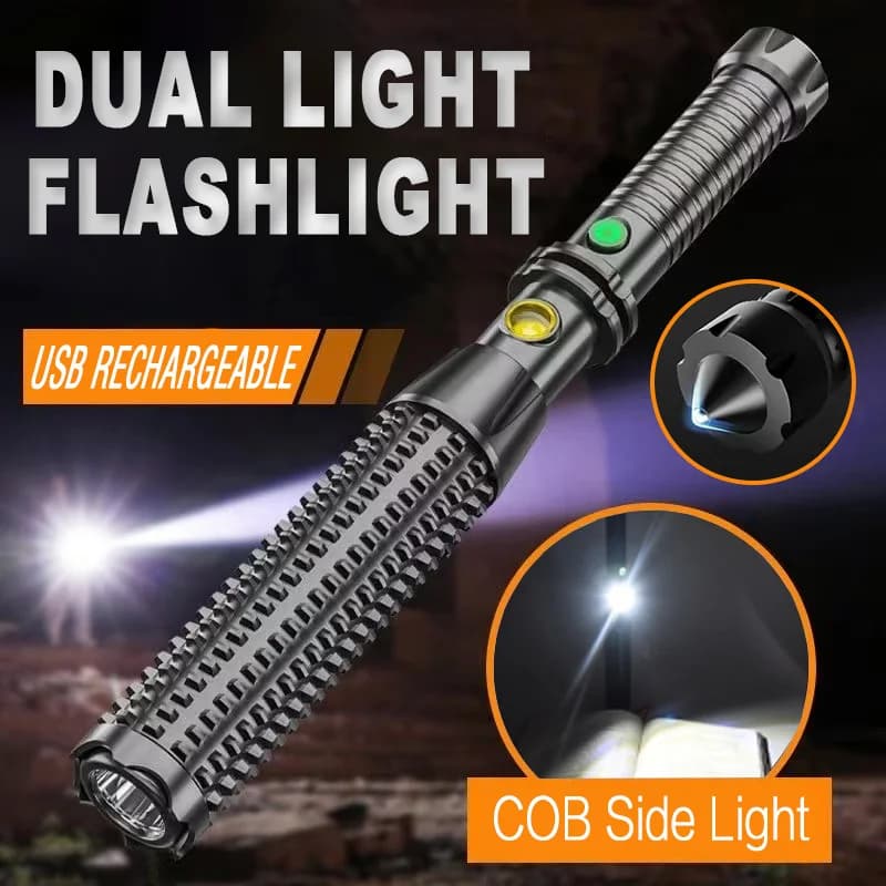 Baseball Bat LED Self-defense Flashlight telescopic Zoom Super Bright Self Defense Mace Light Tactical Baton Emergency Torch