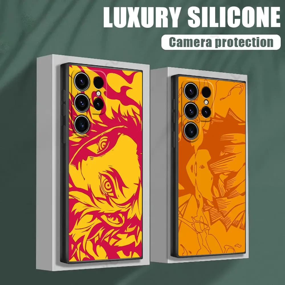 Demon-Slayer Anime Phone Case For Samsung Galaxy S24 Ultra Case S23 S21 S20 FE S22 9 S24 Plus 5G Note 20 Ultra 10 Silicone Cover