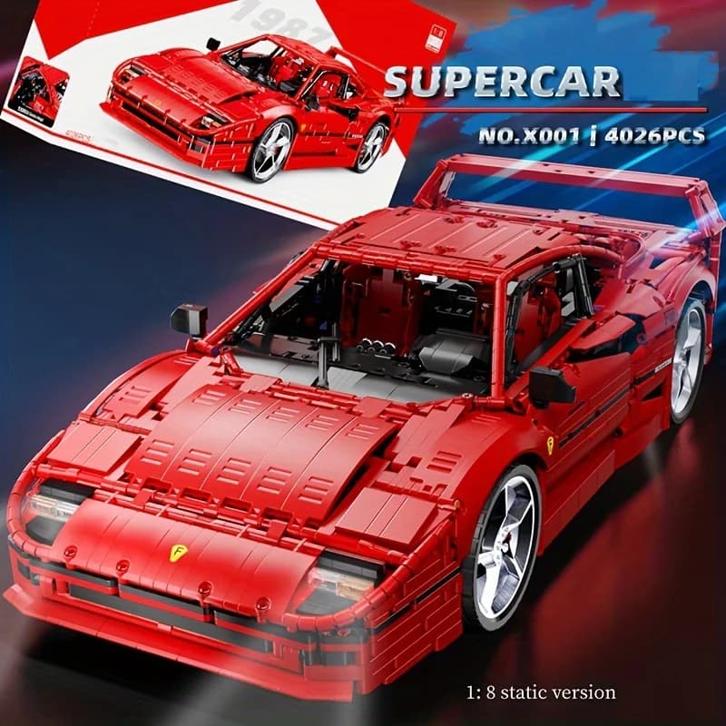 4026pcs MOC classic sports car series building blocks assembled red top sports car model game brick toy holiday gift