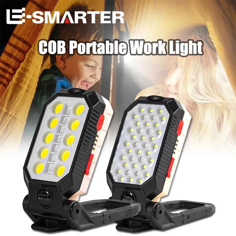 ESMARTER COB Portable Work Light USB Rechargeable Emergency Repair Light Mobile Light Source Flashlight