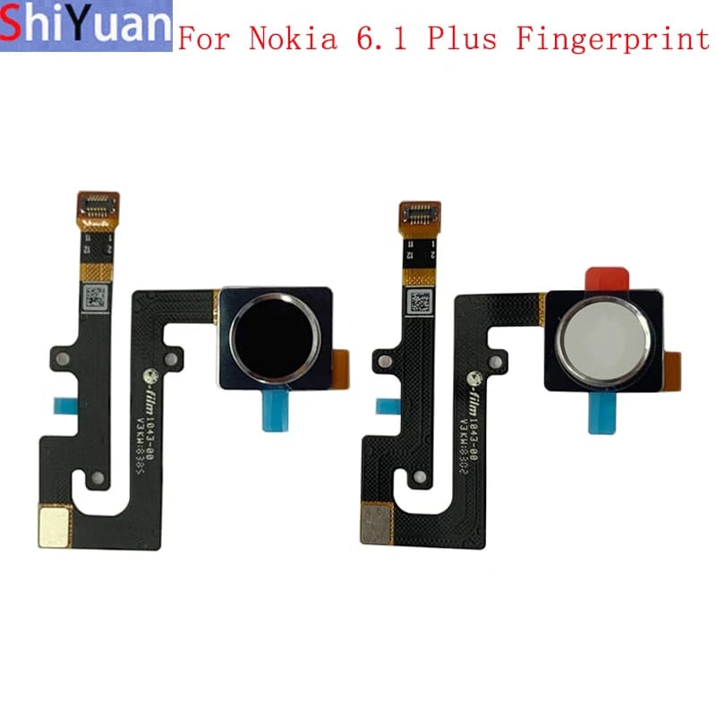 Fingerprint Sensor Home Button Flex Cable Ribbon For Nokia 6.1 Plus X6 Power Key Touch Sensor Flex Replacement Parts
