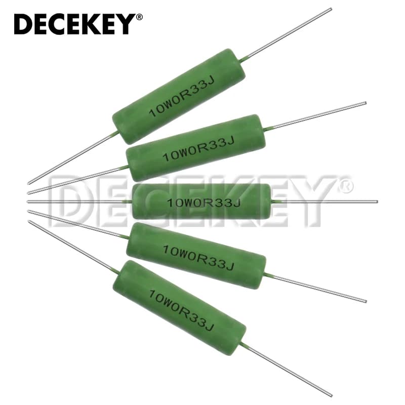 5pcs RX21 10W Wire Wound Resistance 5% 1R 10R 100R 1K 10K 15K 20R 22R 24R 27R 30R 33R 0.05 0.1 0.22 1 10 15 100 ohm Resistor