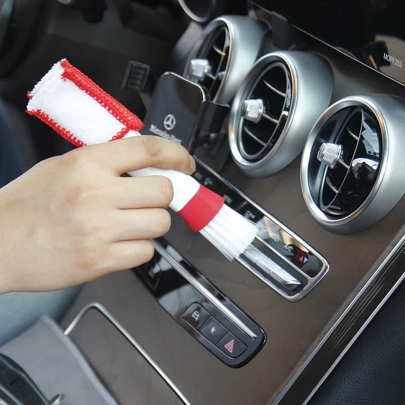 Car Air Vent Double Head Brushes Multifunction Auto Air Conditioner Car Cleaning Tools Dusting Interior Detailing Tool Brush