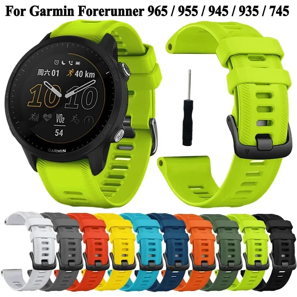 Sports Silicone Strap For Garmin Forerunner 965 955 Solar 945 935 745 Strap Replacement Wristband Bracelet Watchband