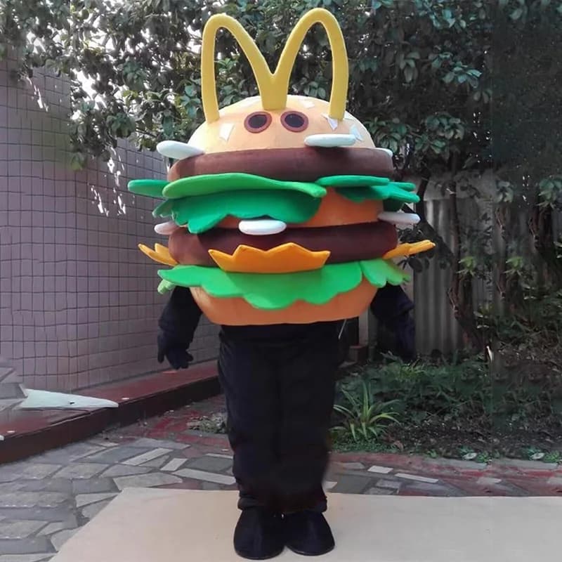 Cartoon Anime Hamburg Character Mascot Costumes Christmas Birthday Party Funny Hamburg Cosplay Adult Mascot Set