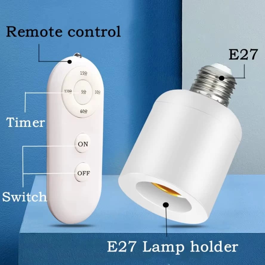 E27  110V 220V House Multi Light Switch 60W Wireless Remote Control Smart Timer Switch Lamp HolderBaby Room Bedroom Timer Switch