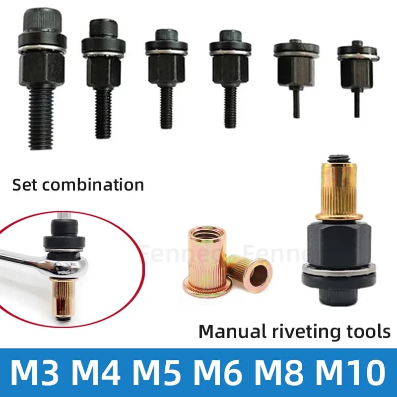 Rivet Nut Tool Drill Adapter M3 M4 M5 M6 M8 M10 Simple Installation Electric  Manual Cordless Riveter Metal License Plate