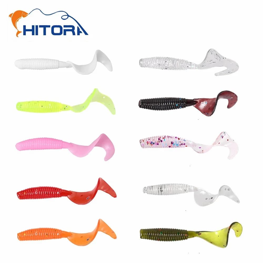 100pcs Fishing Lures 4cm 0.4g Artificial Wobblers Silicone Bait Grub Worm Lure Pike Bass Soft Lures Carp Fishing Accessories