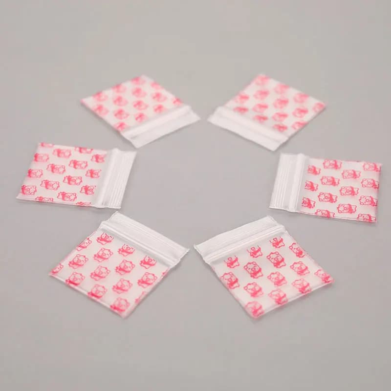 100Pcs Mini Valve Bags Small Plastic Zipper Bag Packaging Disposable Self Sealing Bag