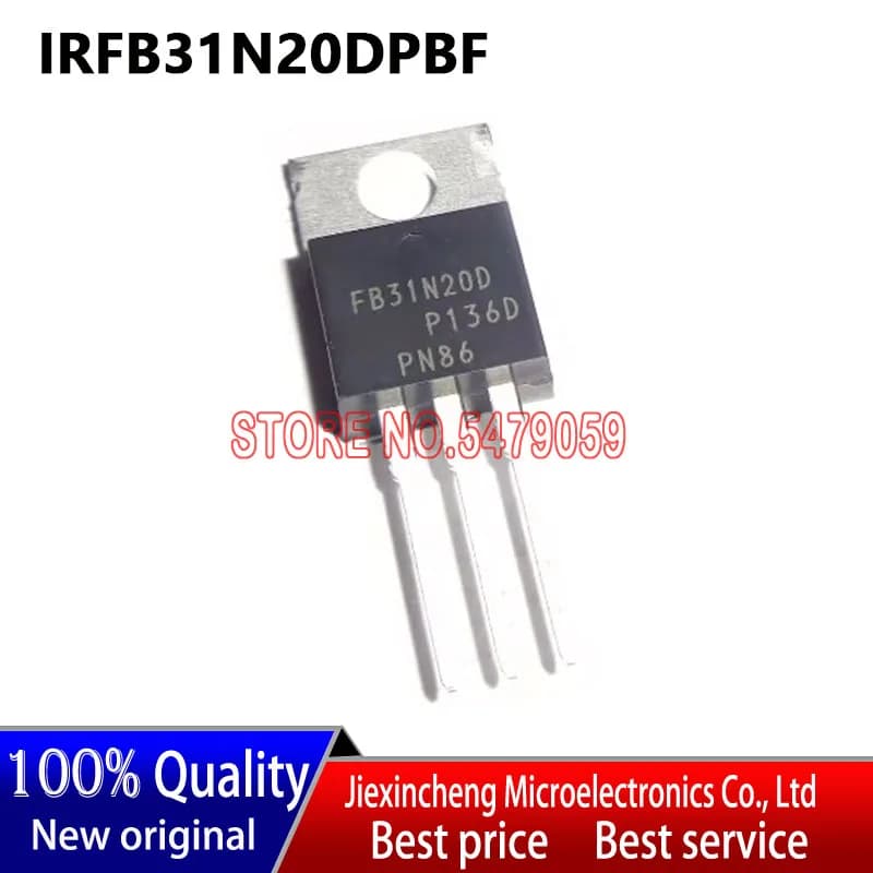 5PCS New original IRFB31N20DPBF FB31N20D IRFB31N20D TO220 (31A 200V MOSFET)