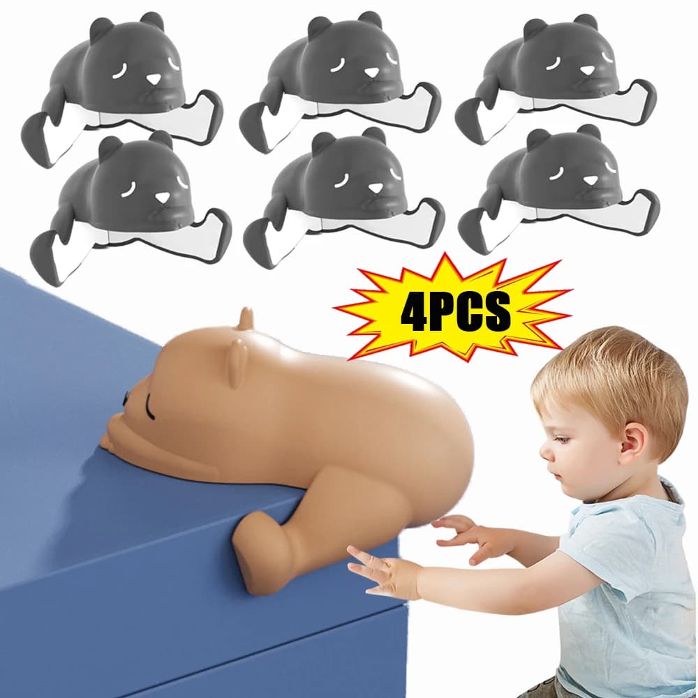 1/4PCS Cartoon Table Corner Edge Protection Cover Silicone Anti-collision Protector Child Safety Guard for Furniture Accessories