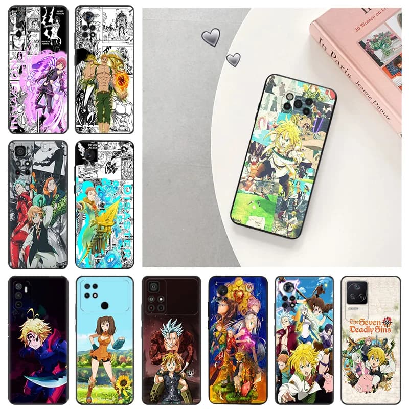 Silicone Soft Phone Case for Xiaomi Poco F5 X3 X4 X5 F3 F4 F1 M3 M4 M5 M5s C61 14 Pro Redmi A3 A3x The Seven Deadly Sins Cover