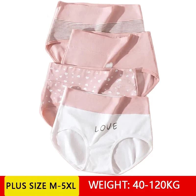 4Pcs Plus Size M-5XL Panties Women Cotton High Waist Slimming Underwear Seamless Girls Briefs Sexy Female Breathable Lingerie