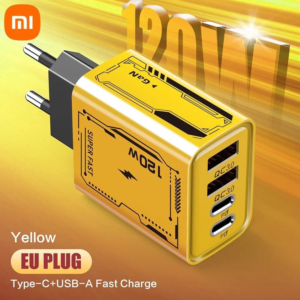 Xiaomi 120W Charger Ultra Fast Charging Type-C GaN Phone Charger USB-C QC 3.0 Phone Charger Adapter For iPhone Samsung Xiaomi