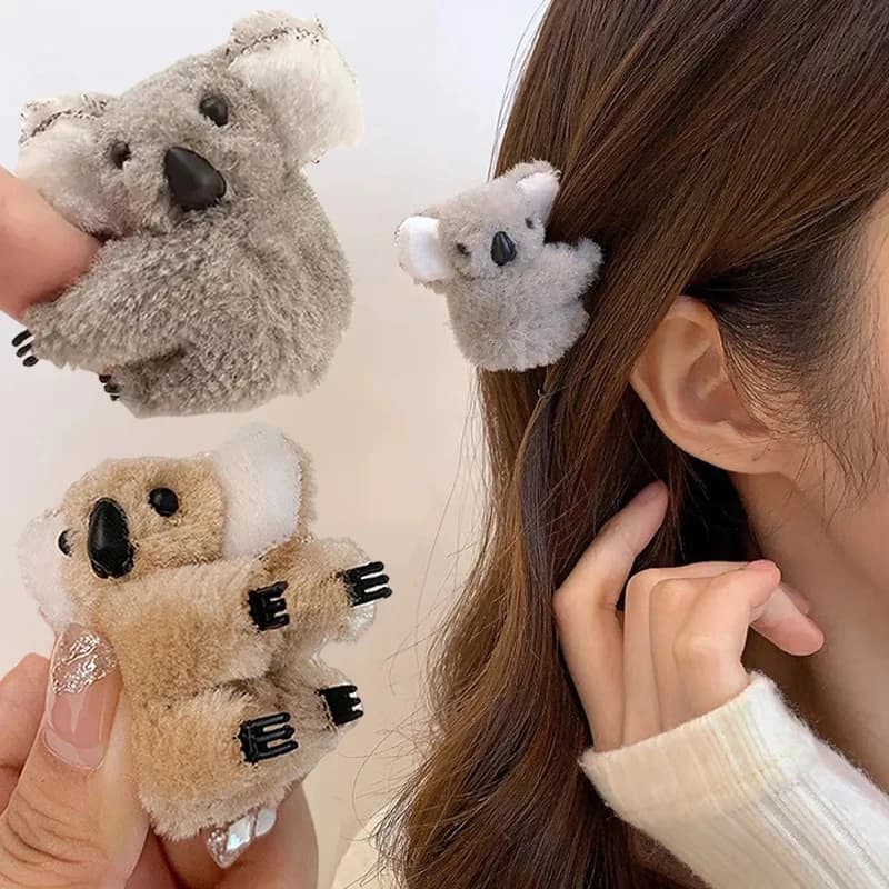 Koala Bear Hair Decoration Hair Clips Hairpins Animal Hair Claw Clip Barrettes Accessories