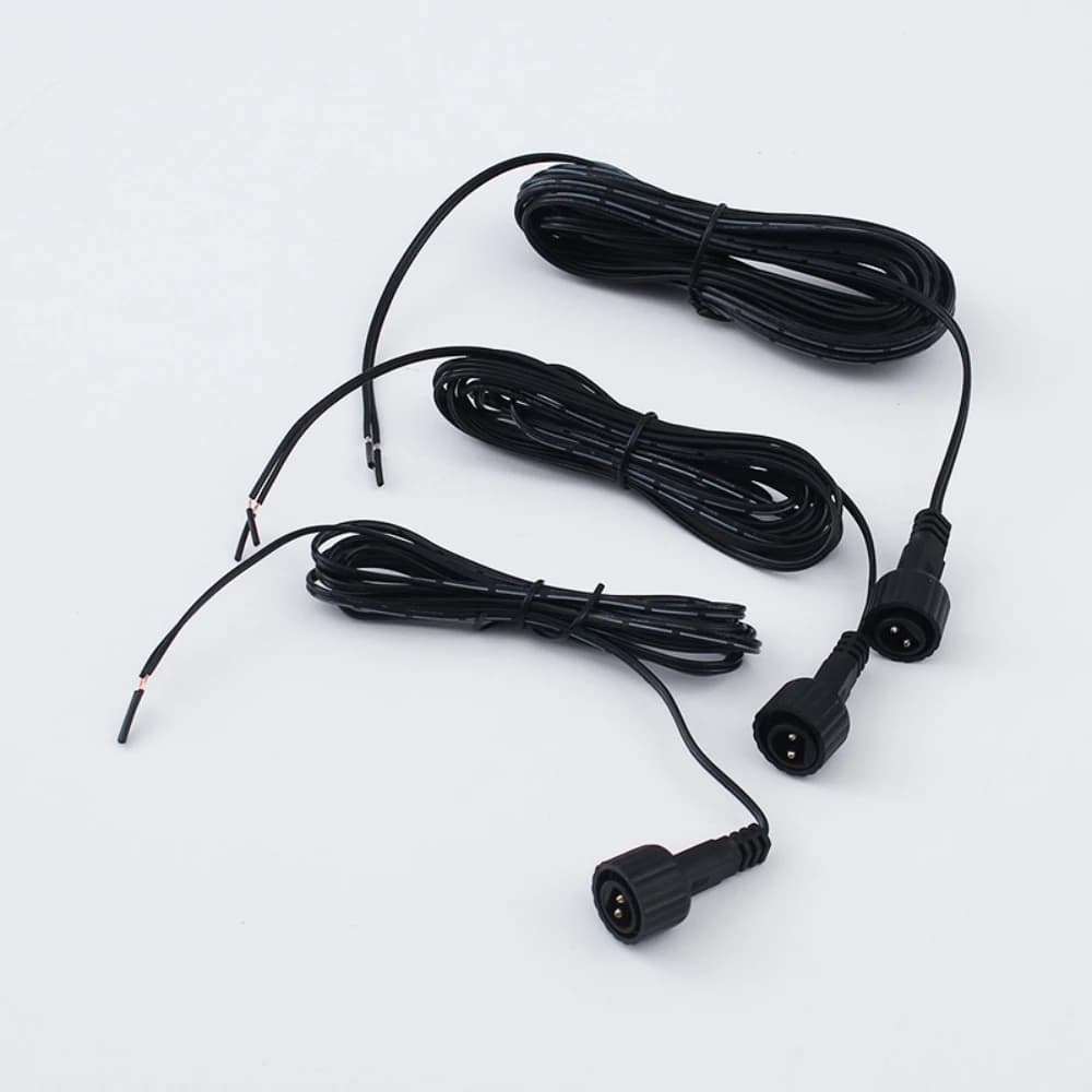 IP67 Male Led Connector 1.2M 2Pin Black Cable Waterproof Wire For Solar Panel