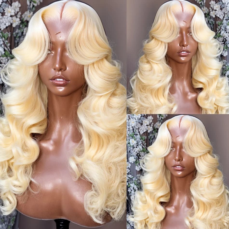 30Inch HD Transparent 613 Blonde body wave 13x4 13x6 Lace Front Human Hair Wigs For Women Brazilian Lace Frontal Wig Pre Plucked