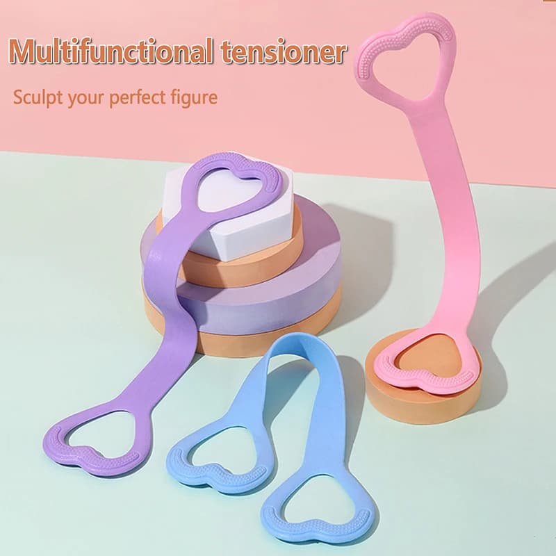 8-Figure Silicone Resistance Band Arm Back Shoulder Exercise Elastic Rope Yoga Stretching Fitness Band