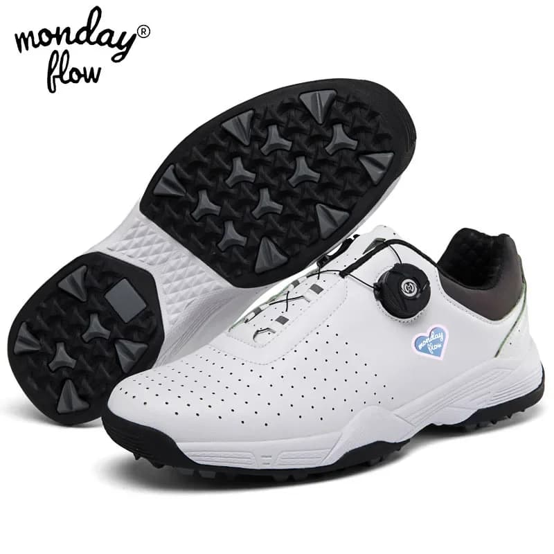 Monday Flow Waterproof Golf Shoes Men Quality Golf Sneakers Women Comfortable Walking Gym Golf Sneakers