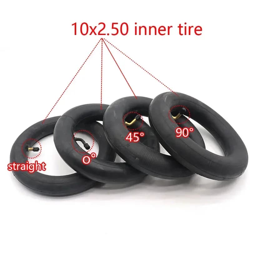 10*250 tube HOTA 10 Inch 10X2.50 Inner Tube with bent valve 0 45 90 Straight mouth Degree for Baby Stroller Pram Scooter