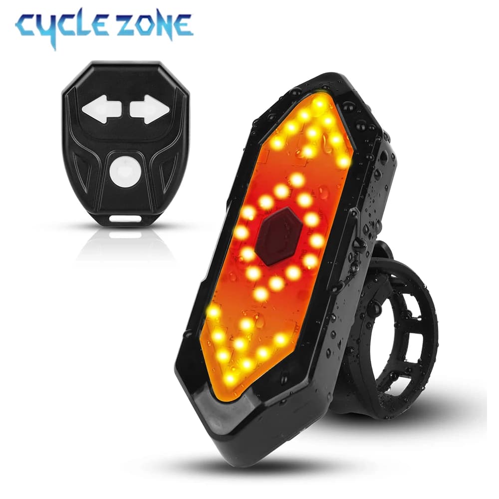 Bicycle Turn Light Cycling Taillight with Horn Smart 5 Modes Remote Control USB Rechargeable Indicator Light Safety Lamp