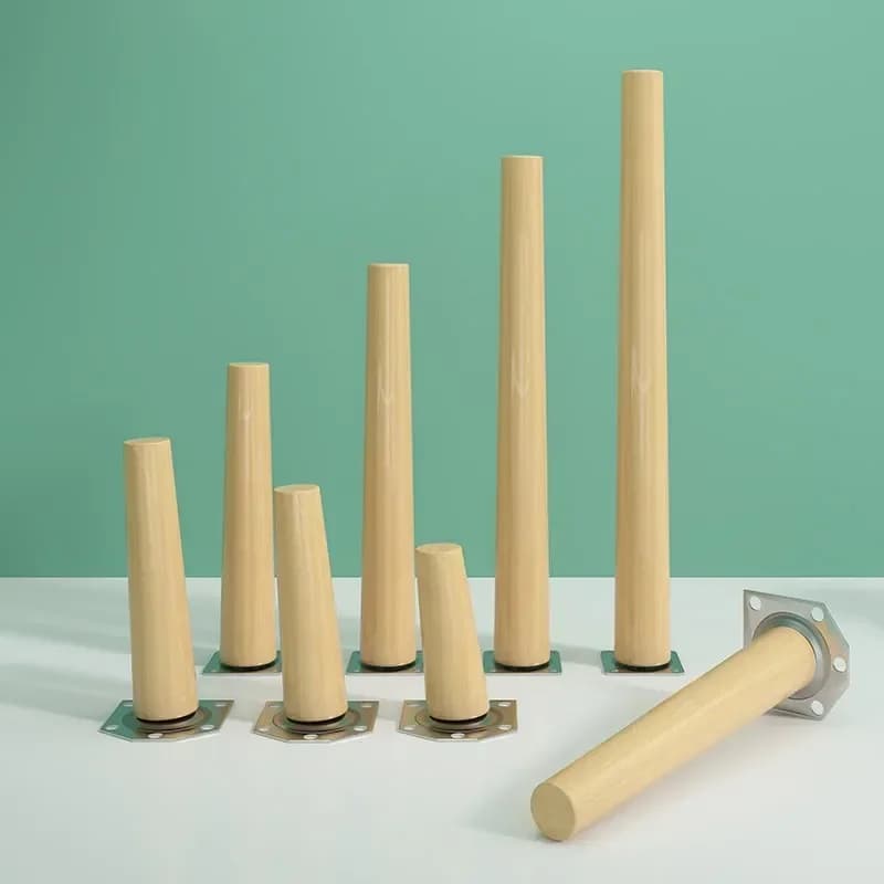 1Pcs Solid Wood Furniture Legs Height 5/15/20/25/30/35/40CM Straight Sofa Bed Cabinet Table Chair Replacement Feet