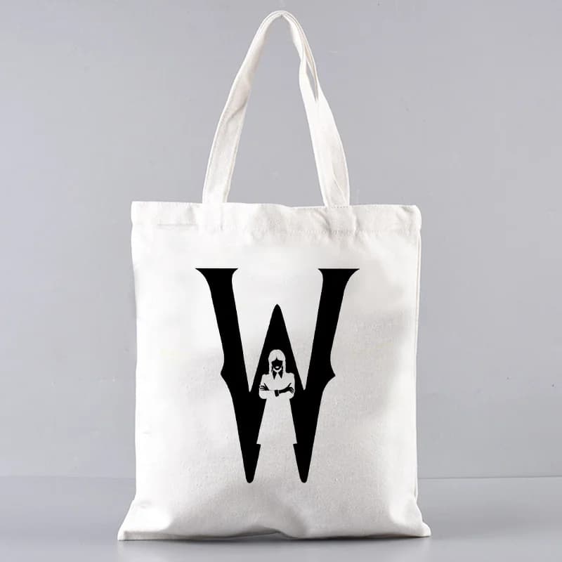 Nevermore Academy Wednesday Addams Eco Tote Bags Big Canvas Bag Reusable Shopping Bag for Women Shopping Bag Female Eco Bag