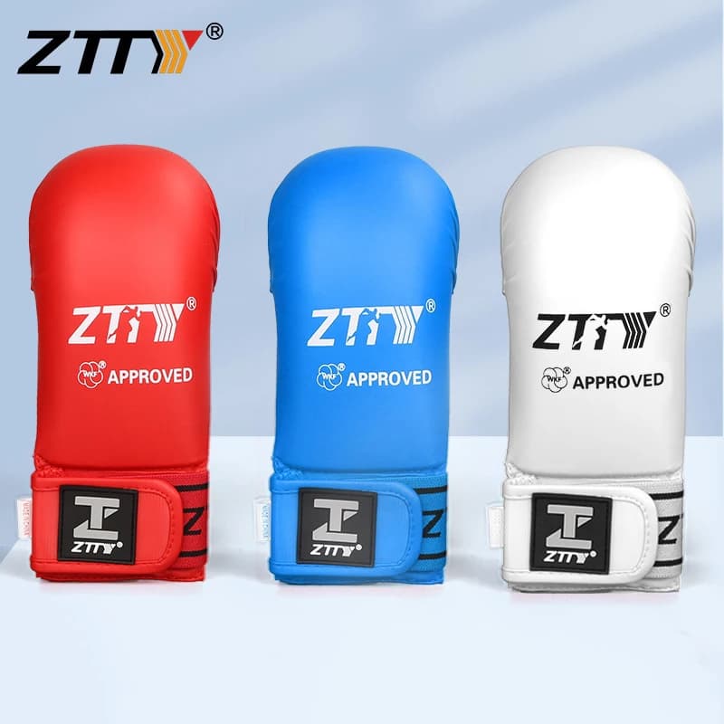 ZTTY Karate Gloves Thumb Protection Thickened Model Professional Karate Hand Guard MMA Adult Children Hand Guard Boxing Gloves