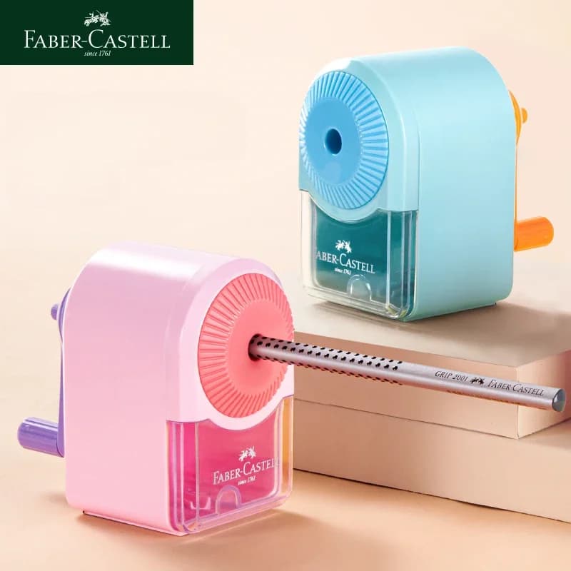 FABER CASTELL Manual Hand Crank Pencil Sharpener Sharpen 8mm in Diameter Candy Colors for Kids,Artists,Student Office Stationery