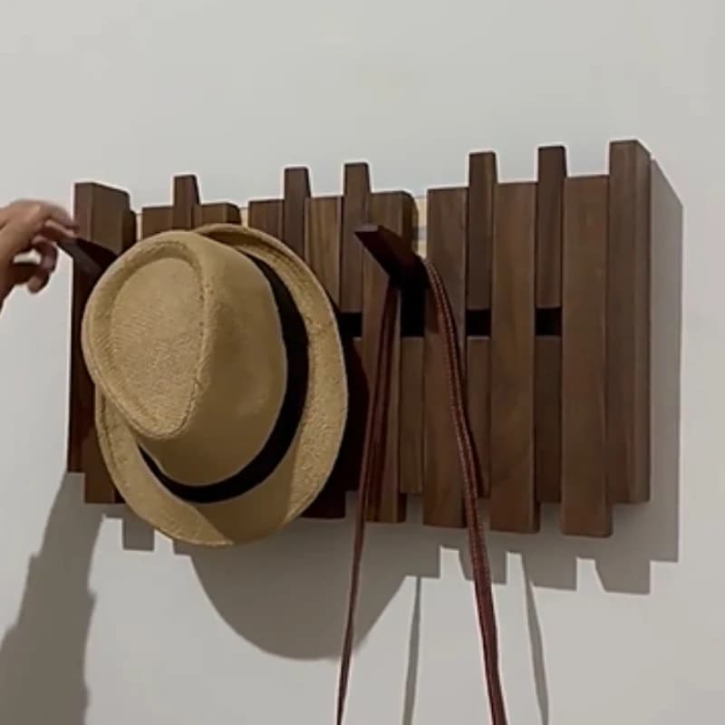 Creative Keyboard Coat Stand Black Walnut Porch Decoration Wall Coat Rack Living Room Bedroom Home Decor Key Storage Interior