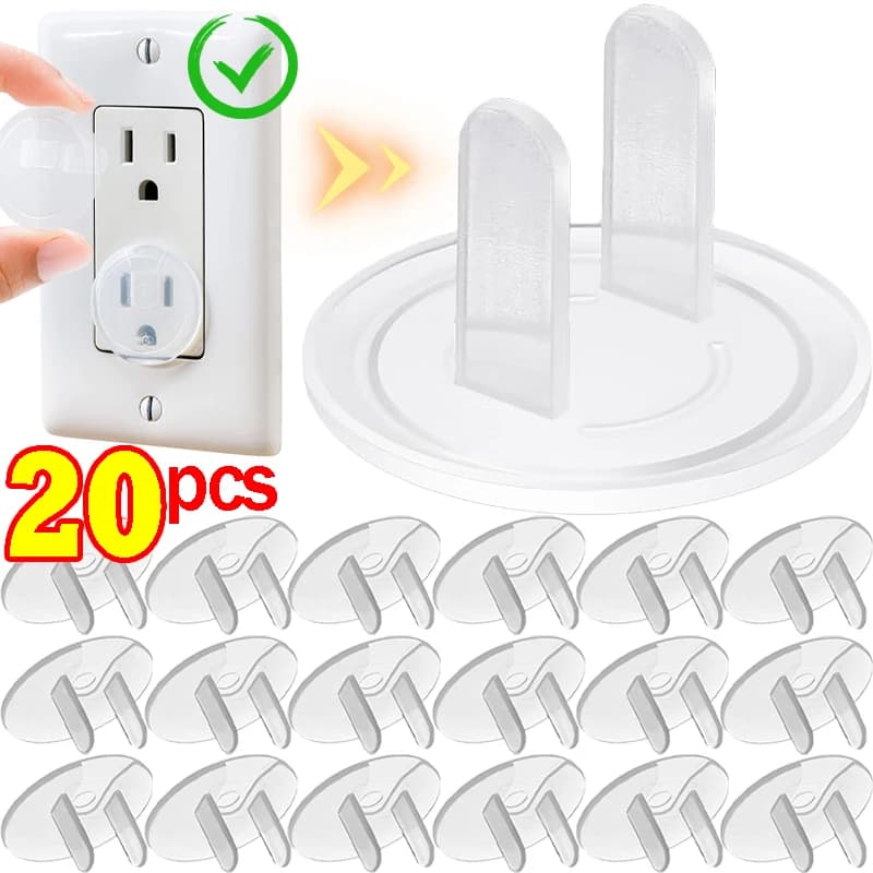 1/20pcs Baby American Standard Electrical Safety Socket Protective Cover Clear Safety Plug Outlet Protection Kid Safety Supplies