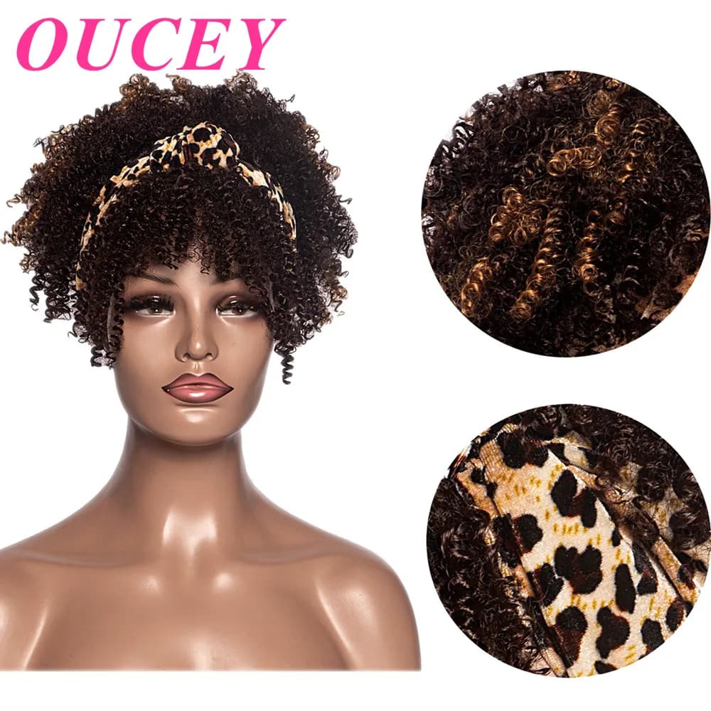 Afor Kinky Curly Wigs for Black Women Headband Wigs Women High Quality Daily Party Cosplay Wig Cheap Wigs on Clearance Sale