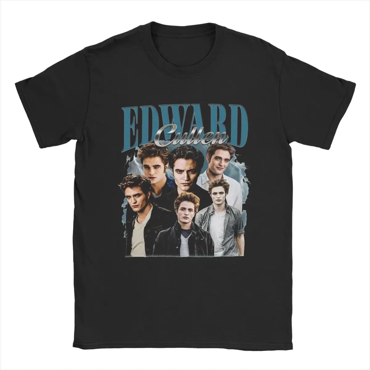 Men's T-Shirts Vintage Edward Cullen Retro 90 Homage Twilight Fun Cotton Tees Robert Pattinson T Shirts Crewneck Tops Printed