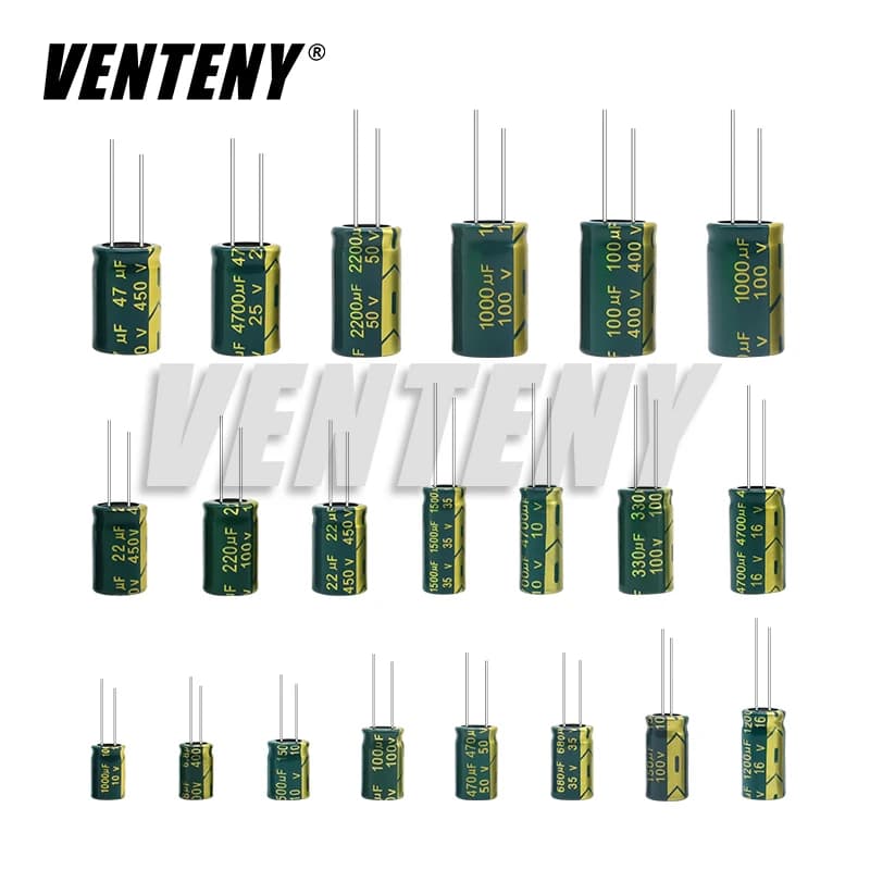 10V 16V 25V 35V 50V 400V 450V High Frequency Low ESR Aluminum Capacitor 10UF 100UF 220UF 330UF 470UF 680UF 1000UF 2200UF 3300UF