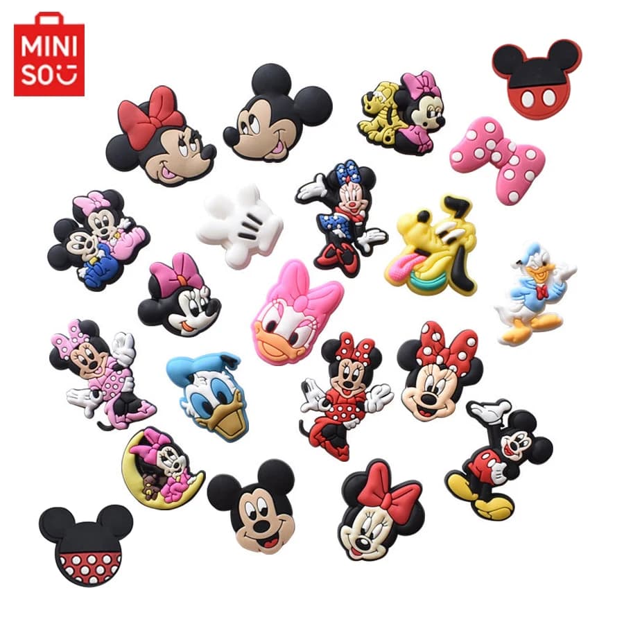 MINISO 21pcs Dancing Mouse Shoe Charms for Clogs Bubble Slides Sandals PVC Shoe Decorations Accessories for Christmas