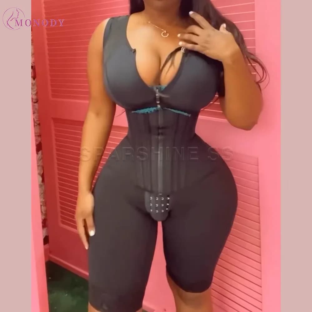Faja Full Body Curvy Body Shaper Double Compression Shapewear Girdle Three Hooks and Zipper At Front Slimming Reducing Underwear