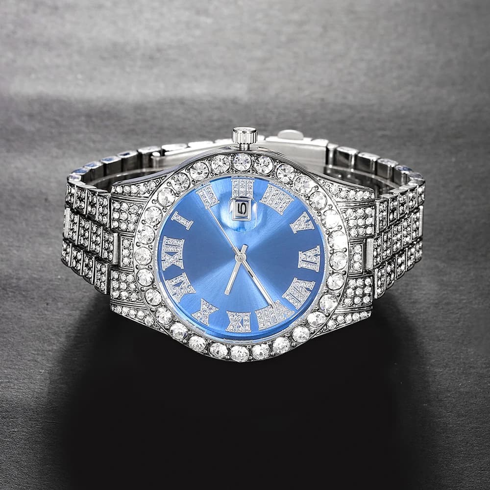 Iced Out Watch Men Luxury Brand Full Diamond Mens Watches AAA CZ Quartz Men's Watch Waterproof Hip Hop Male Clock For Men