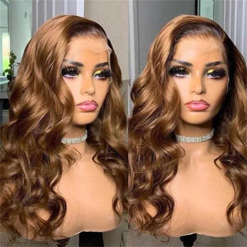 Glueless Soft Ombre Brown Loose Wave 30inch 5x5 Silk Base Jewish Human Hair Wigs With Baby Hair HD Lace European Hair Preplucked