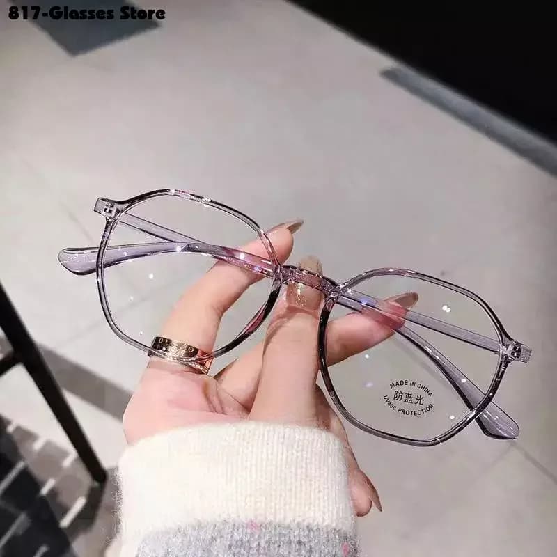 Myopia Glasses Polygonal Lens Frame Student Fashionable Simple 0 To -6.0 Очки для близорукости