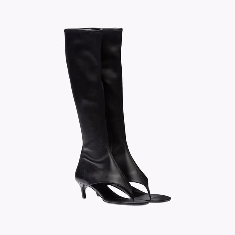 Ladies' Spring and Summer New Slim Heel Pinch Toe Knee Length Cool Boots, Fashionable Side Zipper Mid Length Women's Boots