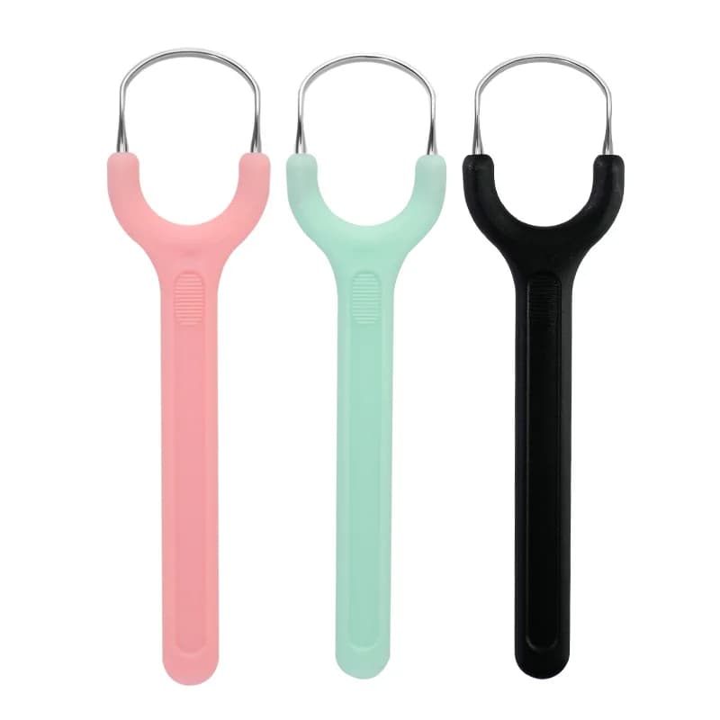Tongue Cleaner Portable Case Stainless Steel Color Tongue Scraper Adult To Remove Bad Breath Mouth Cleaner Board Reuse Oral Care