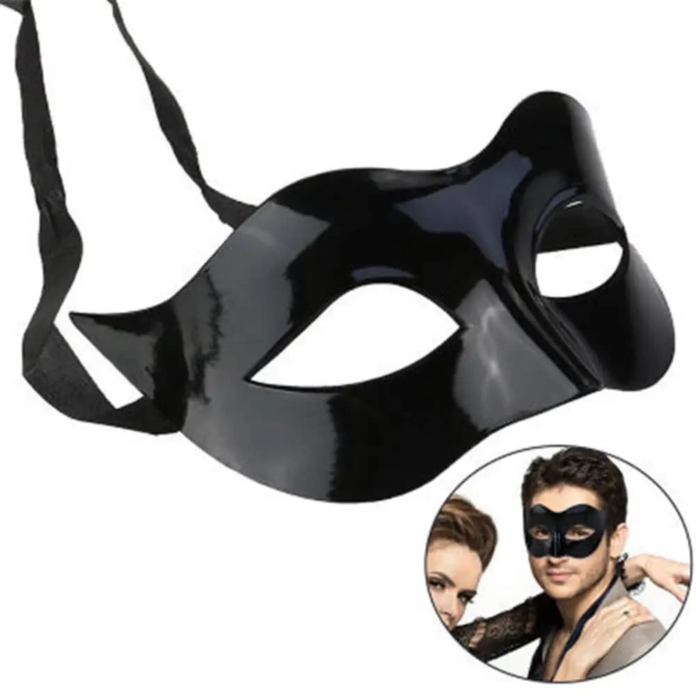 1pcs 17X10cm Fashion Women Man Half Face Party Dance Mask Masquerade Glossy Mask Solid Color Party Cosplay Dance Costume