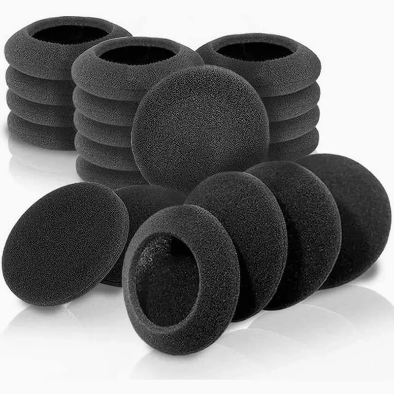50Pcs Foam Ear Pads, 50mm Headphone Replacement Sponge Covers Ear Cushions for Headset Diameter of 4.8-5.3cm Earmuffs Earpads