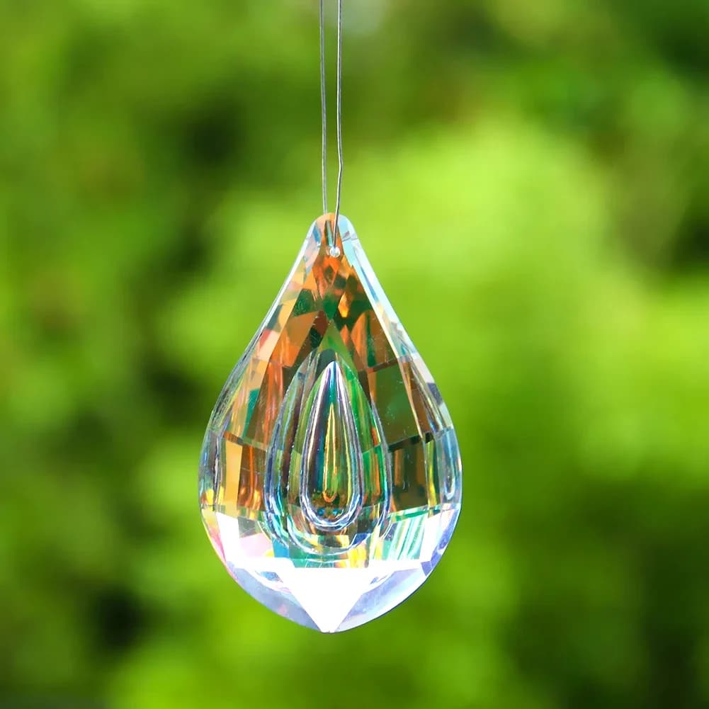75mm AB Color Crystal Prism Pendant Chandelier Crystals Drop Suncatcher Hanging Decor Rainbow Lighting Lamp Parts Replacement
