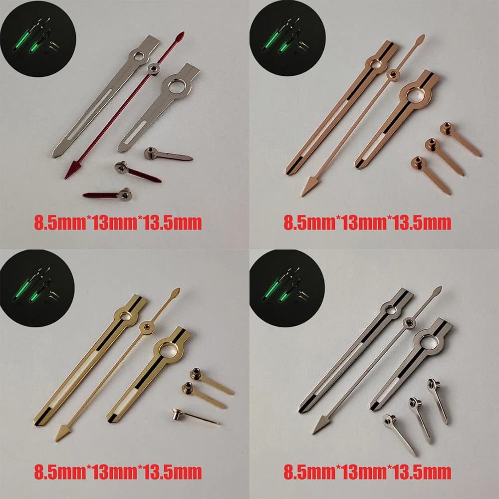 8.5*13*13.5mm VK63 Daytona Watch Hands Luminous Rainbow Hands Dial 29.5MM For VK63 Movement Replacement Parts Watch Accessories