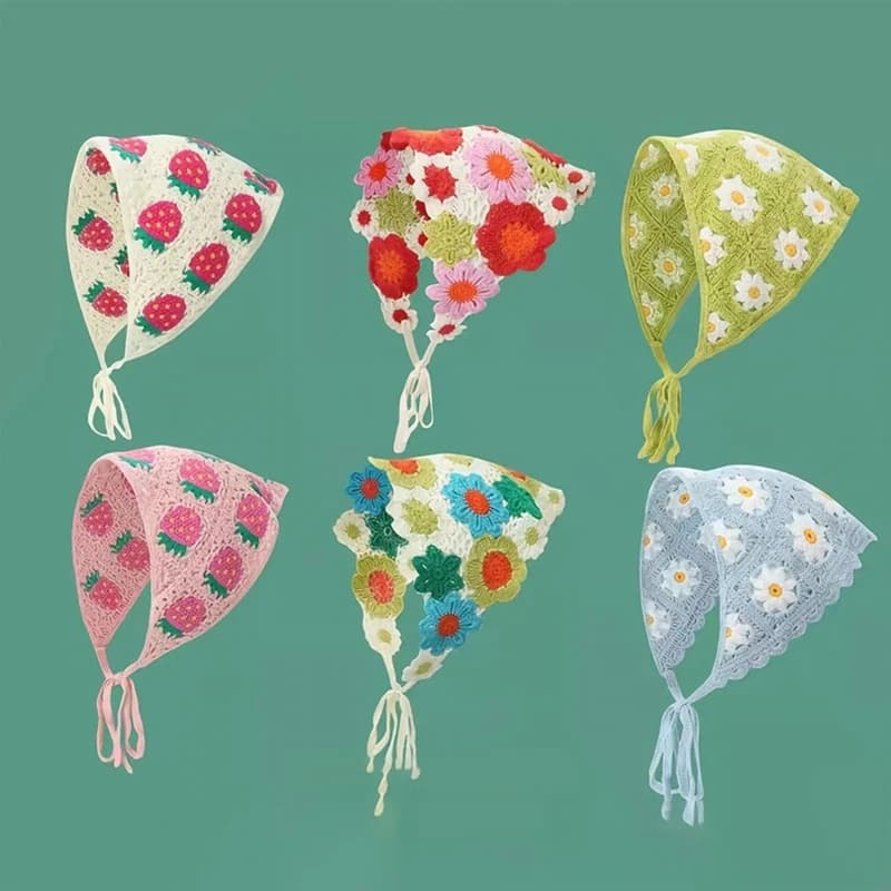 Sweet Knitted Triangle Scarf Headband for Women Fashion Girl Versatile Hair Band Hair Accessory